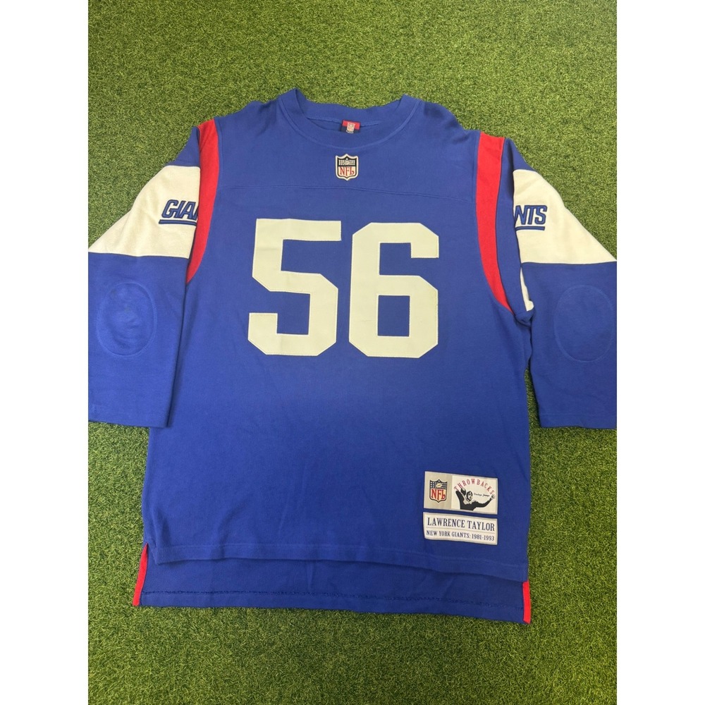Reebok NFL New‎ York Giants Lawrence Taylor 56 Throwback Jersey Mens XL Blue